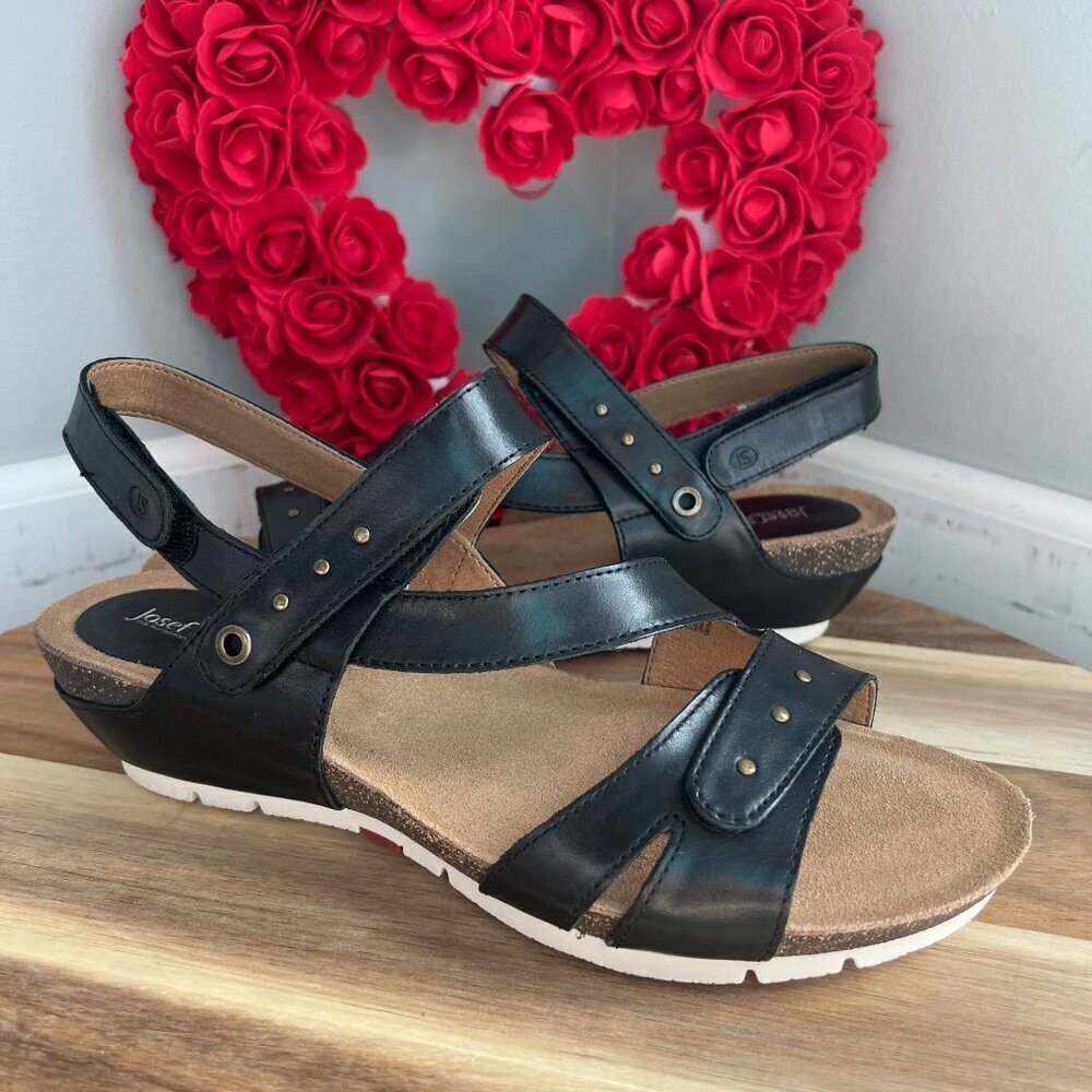 Josef Seibel The European Comfort Sandal HAILEY 33 Wedge Sandal 42EU 11US Black